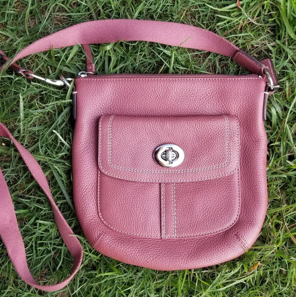 Coach Hamilton Pebble Leather Rose Crossbody